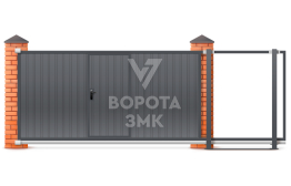 Ворота откатные 3500×2000 сэндвич ЗМК-7812